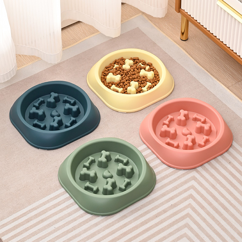 Rongka Pet Cross-border Pet cat and Dog anti-choking and anti-vomiting slow food Bowl, multi-color small and medium-sized dog easy to clean pet slow food bowl details Picture