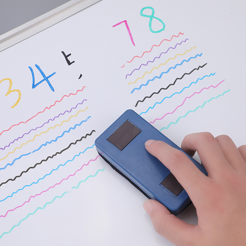 Qianhui whiteboard pen with magnet, children's LOGO printing, reerasable fine pen tip, magnetic brush, 8-color whiteboard pen Application Scenario
