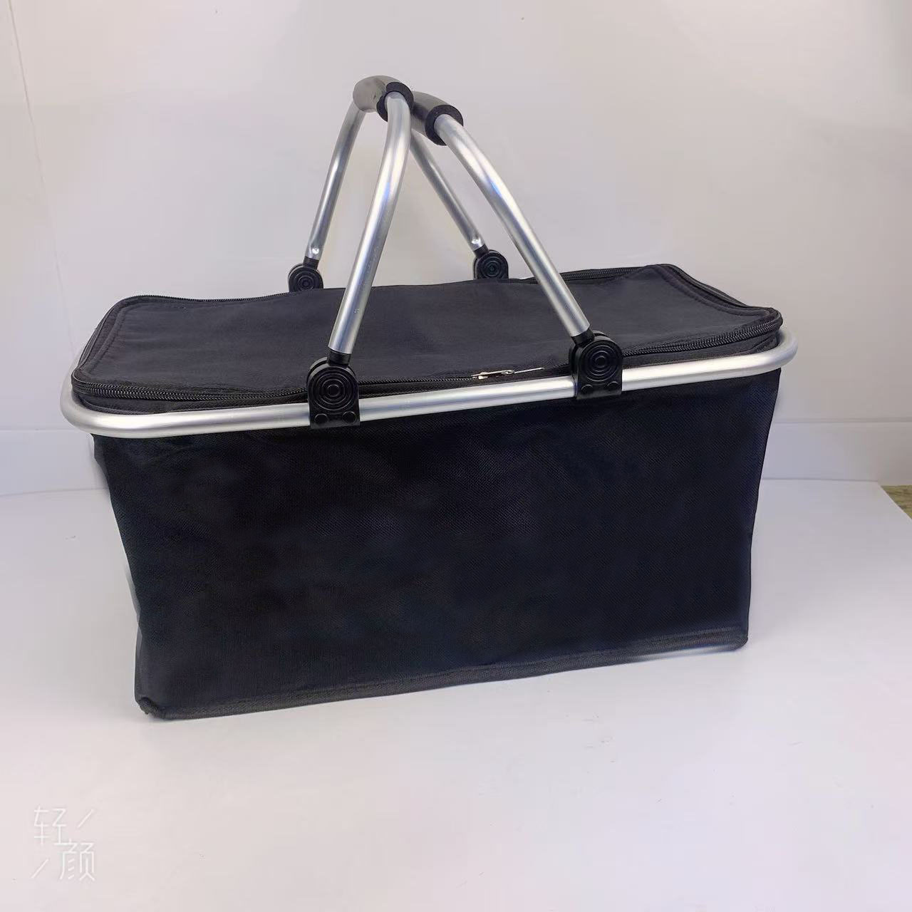 Cross-border portable insulated shopping basket, large foldable aluminum film ice pack, outdoor picnic basket, fresh-keeping lunch pack, Oxford