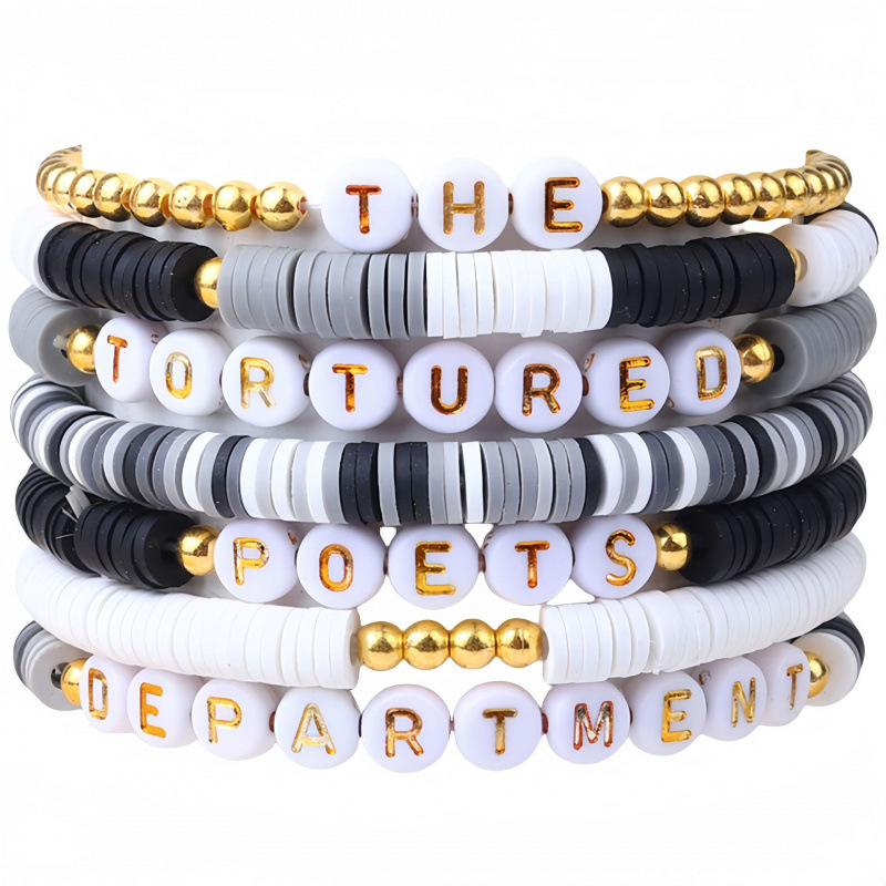 亚马逊新款泰勒软陶手链霉霉swiftie新专辑演唱会友谊手链套装女