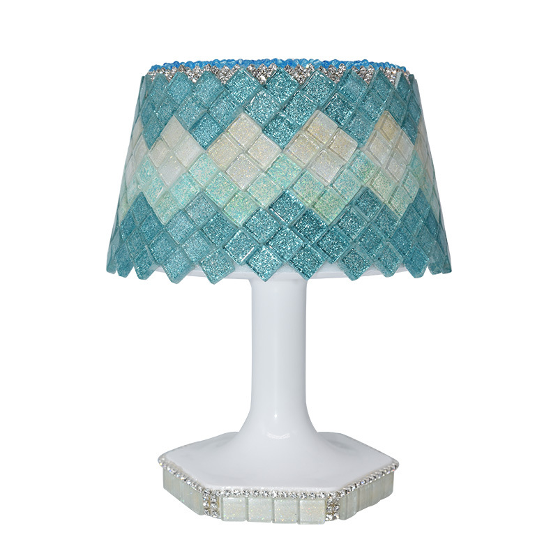 New children's DIY handmade table lamp with Mosaic pattern, bedroom bedside night light, student gift, gift material package Item Picture
