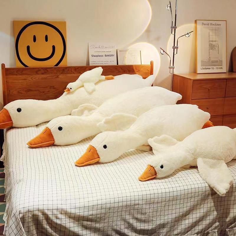Wholesale of plush toys, popular white goose throw pillows, plush toys, dolls, gifts and cute pets