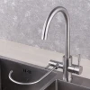 Stainless steel kitchen rotatable side-rotating cold and hot water direct drinking water purifier integrated three-in-one sink faucet Application Scenario