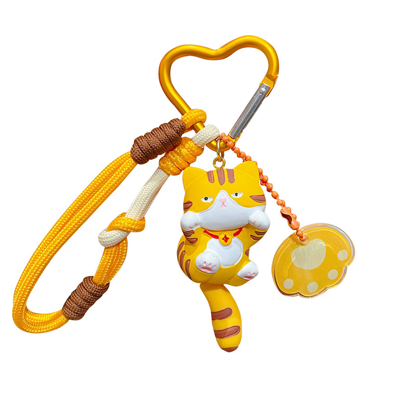 Original Nuo Ji Ji series keychain pendants, Bai MAO cute and energetic cat doll pendants, student schoolbag accessories Item Picture