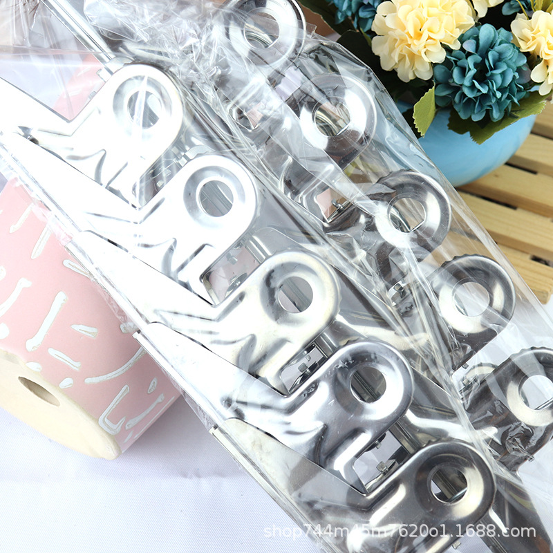 Thickened large-sized ticket, stainless steel ticket holder, home clip, butterfly drawing board clip, stationery clip ticket Specification image