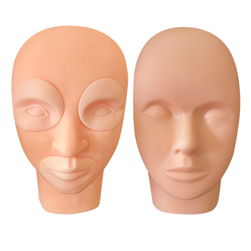shanilak dummy head with closed eyes, silicone model head, eyelash extension head model, tattoo, makeup, beauty, massage model, practice head Item Picture