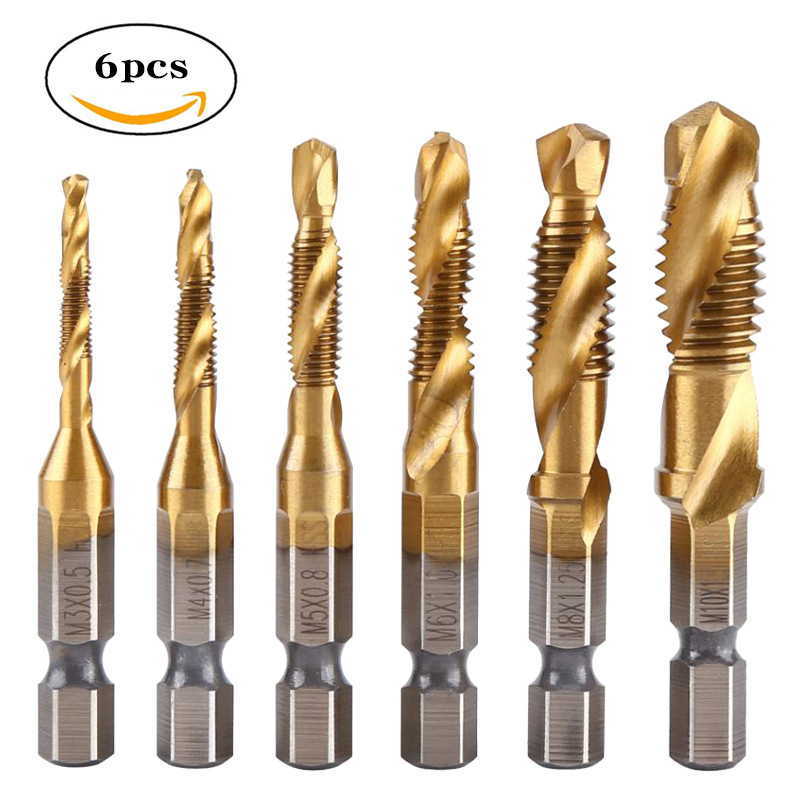 Hot-selling multi-functional composite tap electric drill drilling and tapping tool, hexagonal handle drill bit sleeve machine screw tap full figure