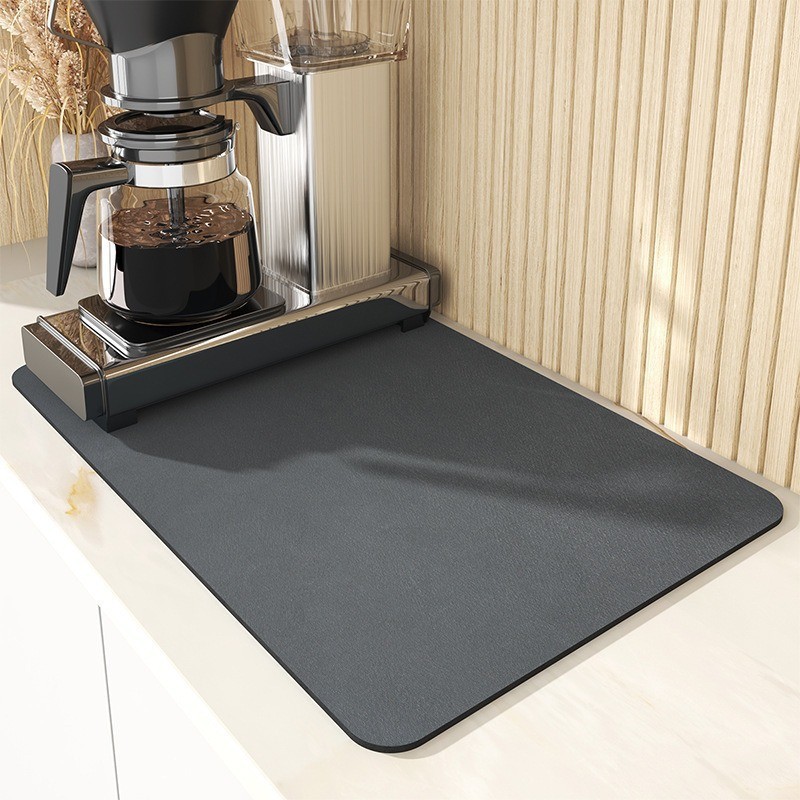 TEMU's new solid-color kitchen draining pad, diatom mud tabletop sink, wear-resistant and absorbent pad, anti-scald and heat-insulating pad