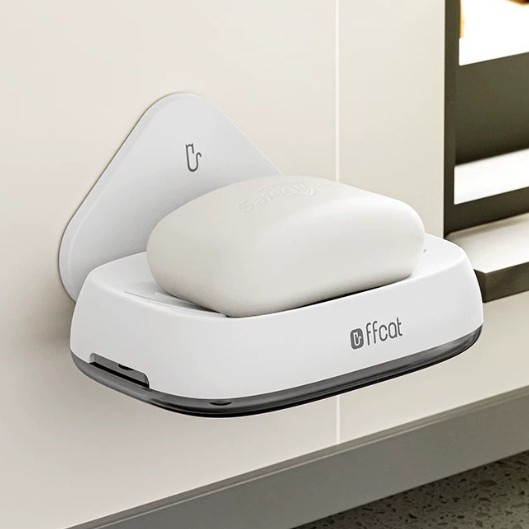 Double-layer draining soap box, wall-mounted soap box without punching holes, household bathroom, bathroom draining wall-mounted soap box