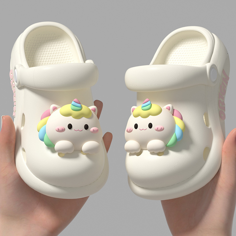 独角兽儿童拖鞋女童公主可爱卡通女宝宝室内防滑洞洞鞋女孩外穿款