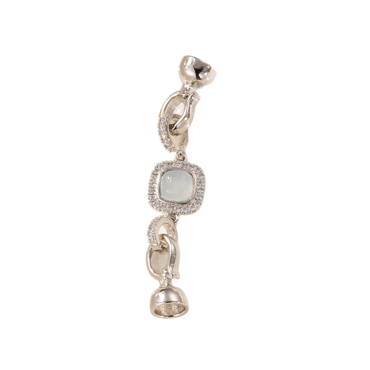 New product: Zirconium gemstone necklace clasp, copper-plated with real gold for color retention and high-end feel, DIY jewelry accessory Item Picture