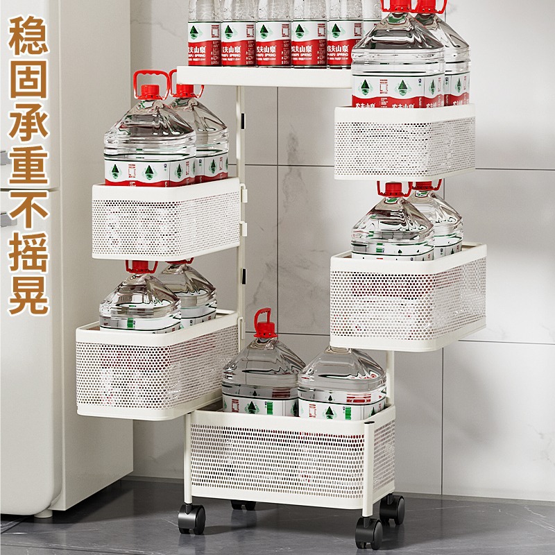 Kitchen trolley, storage rack, floor-standing gap cabinet, multi-layer refrigerator trolley, bathroom ultra-narrow mobile storage rack Specification image