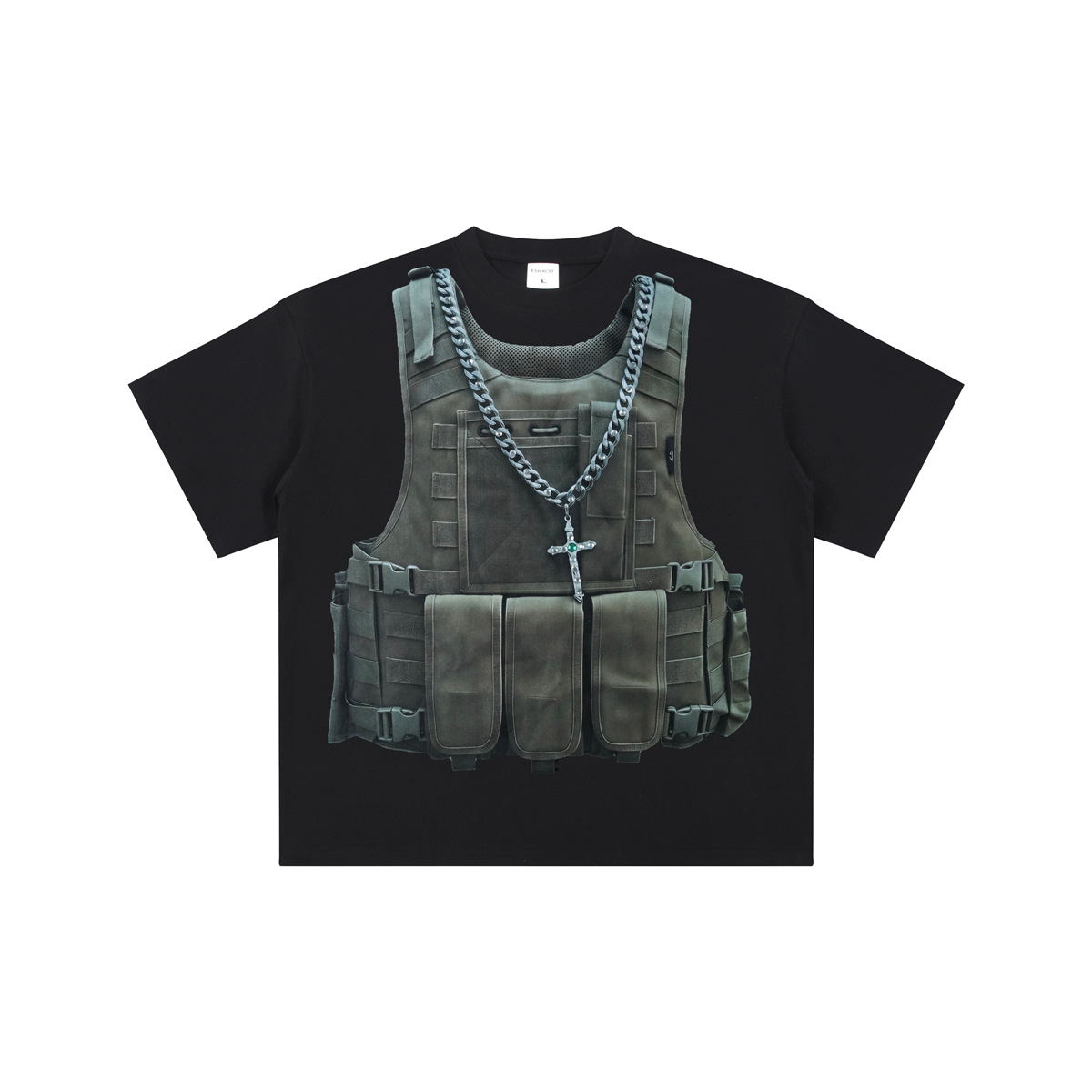 Customized cross-border craft hot diamond printed T-shirt, breathable and moisture-wicking, loose summer short-sleeved for teenagers, men Item Picture