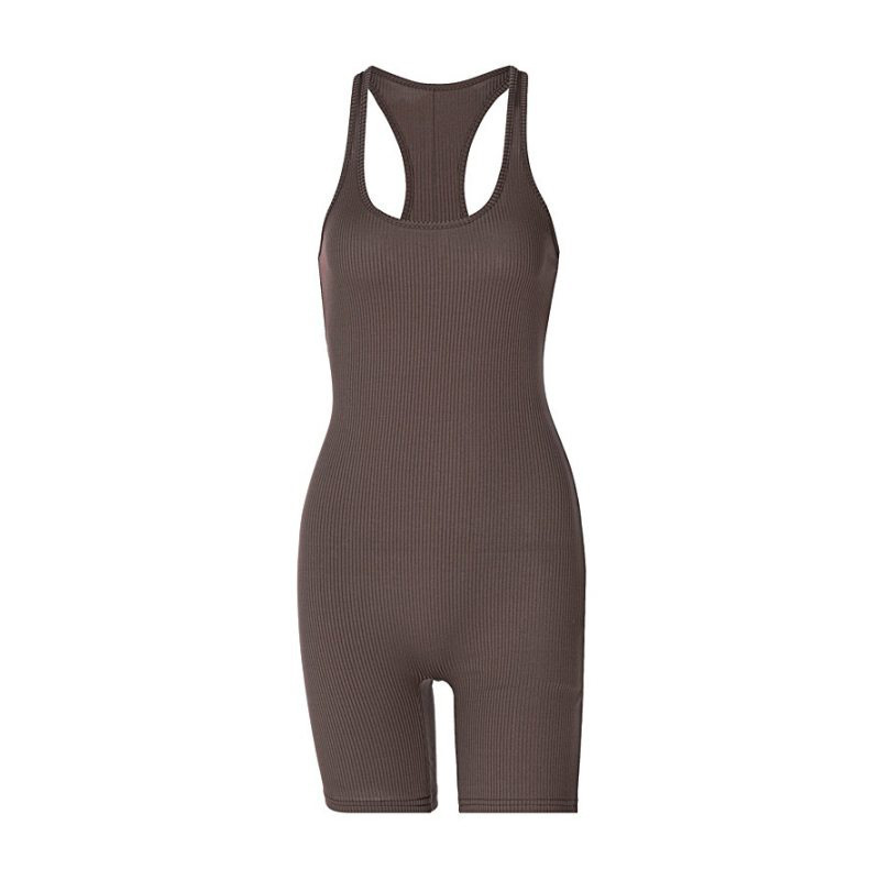 Wholesale of new cross-border sleeveless backless solid color high-waisted jumpsuits and cinched-waist jumpsuits for Europe and America in summer 2025 Item Picture
