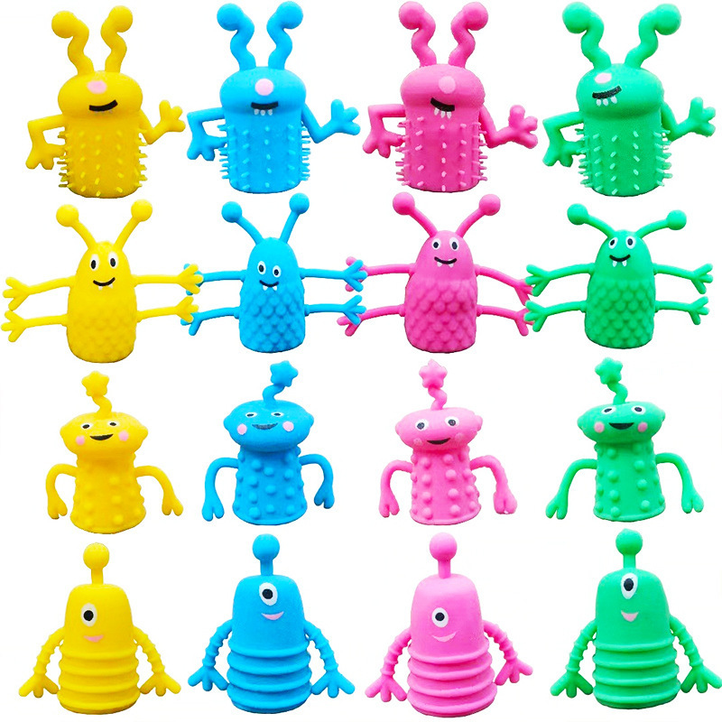 Cross-border prank toys, little devil finger dolls, rainbow-colored little monster finger figurines, venting little toys Item Picture