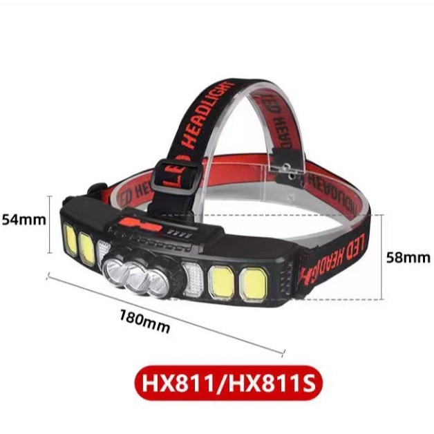 Multi-functional LED headlight, ultra-bright outdoor light, long-lasting lithium battery waterproof head-mounted night fishing sensor headlight Item Picture