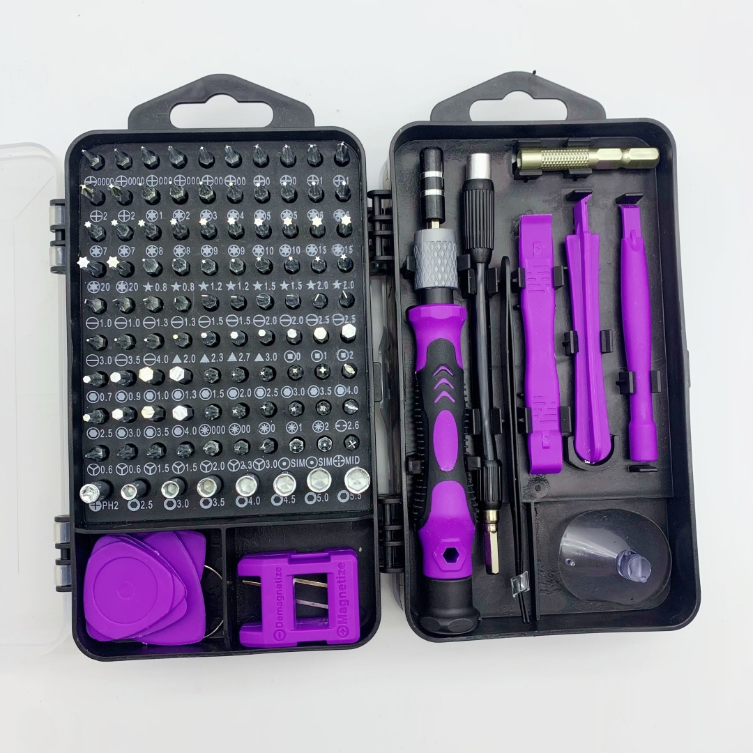 The 115-in-one purple screwdriver tool set for mobile phone and telecommunications repair tools and screwdrivers is a cross-border bestseller details Picture