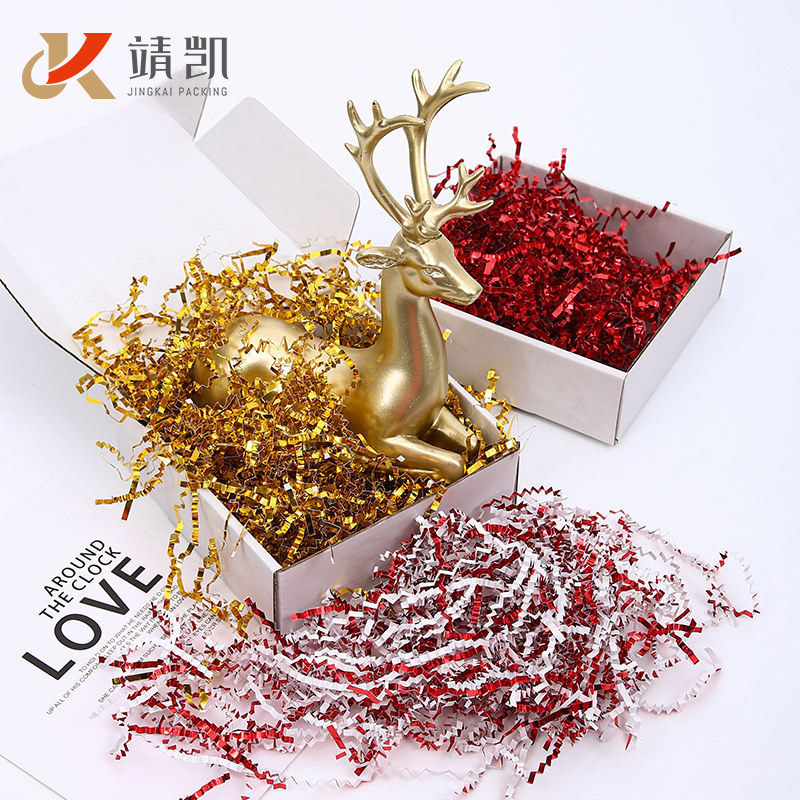 跨境爆款收缩真空包装褶皱拉菲草纸丝450g900g一包礼盒装饰填充物白底实物图