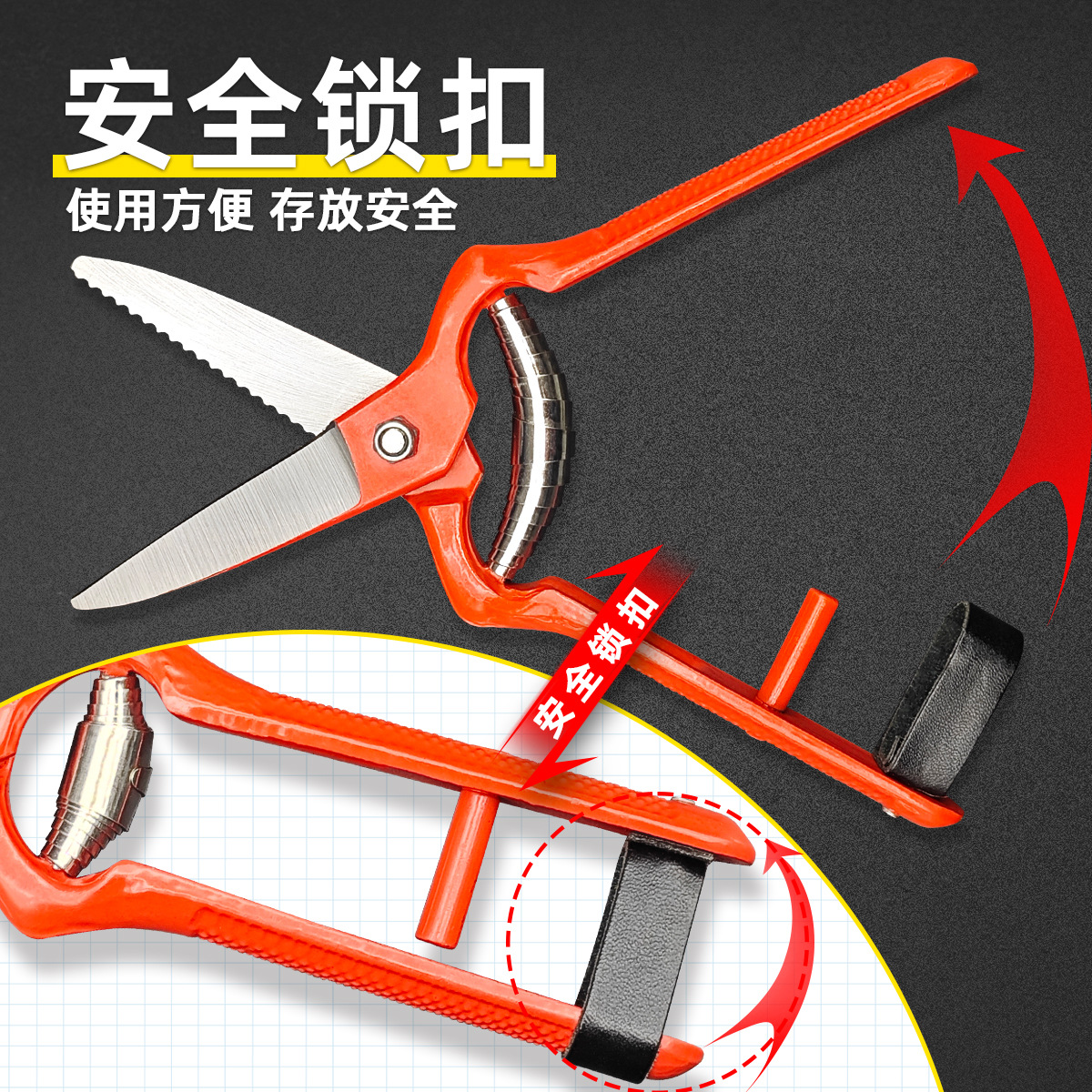 Anti-slip forged flower stalk shears, garden pruning shears, garden and horticultural shears, orchard powder-coated fruit branch shears, branch shears Application Scenario