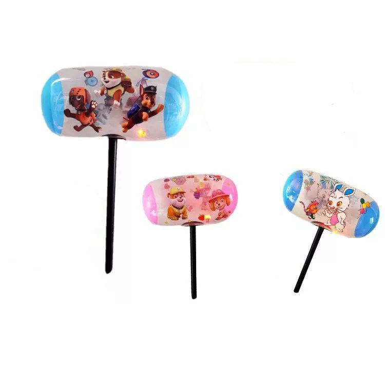 发光充气千吨锤大号充气玩具1000吨锤子大号千吨锤儿童手持惩罚锤白底实物图