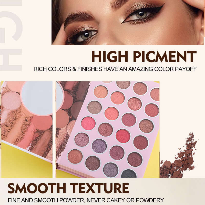 DAWANG ROSE 43-color 4-page book eyeshadow palette matte pearlescent blush Contouring all-in-one makeup palette for export only details Picture