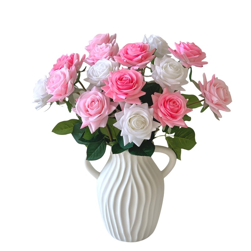 仿真花DIY发饰配件/仿真花/5朵塑膠花/假花/假花批发白底实物图