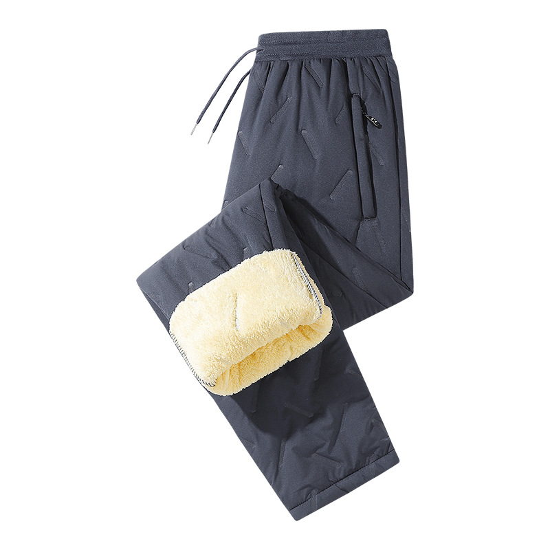 冬季棉裤男加绒加厚羊羔绒长款保暖裤子大码休闲运动裤男士外穿
