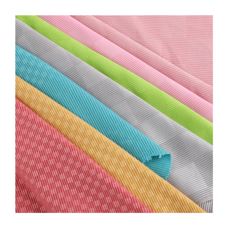 180g ice silk ribbed ice silk embossed thread knitted polyester fabric wide-leg pants and home wear ribbed fabric Application Scenario