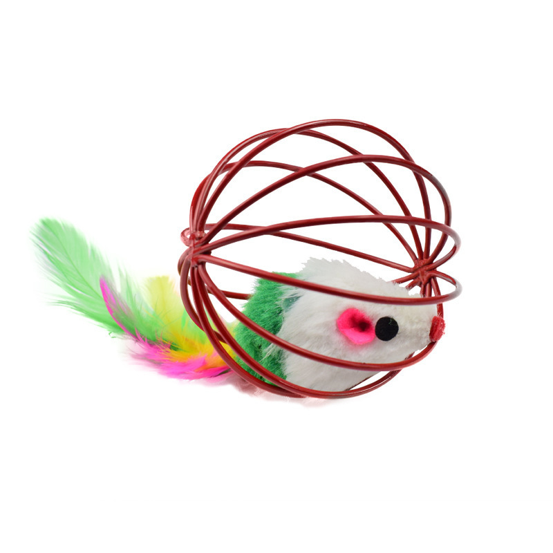 لعبة القط بالجملة في القفص، والفأر الملون بالريش الملون، والقالقط في القفص Item Picture