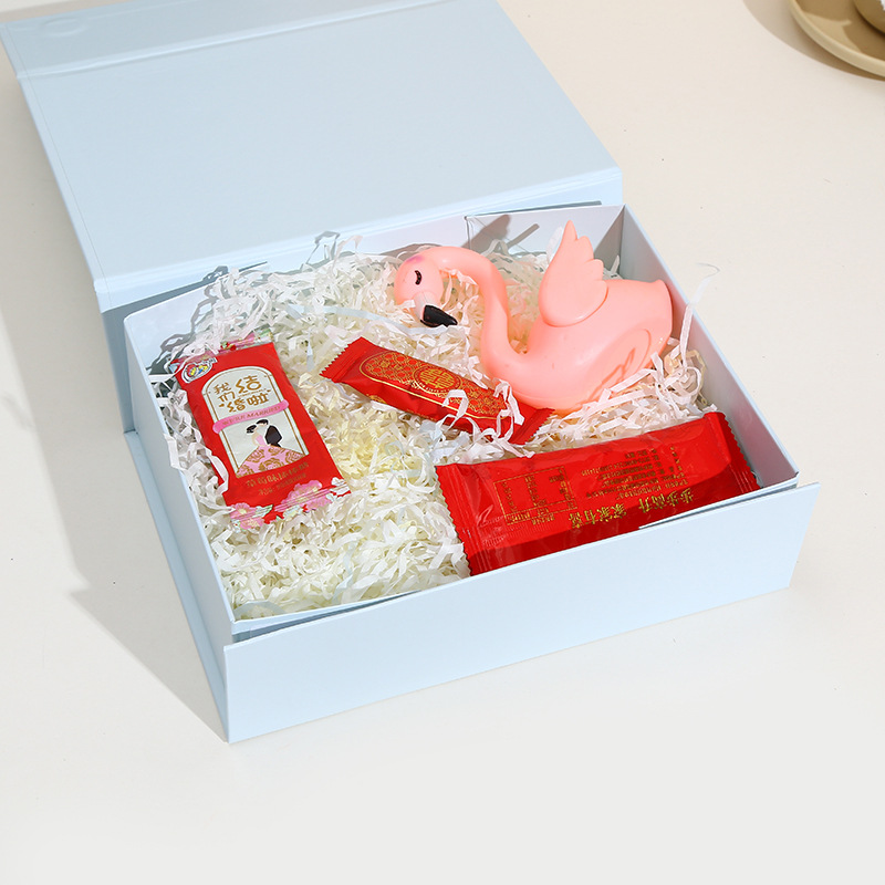 Wholesale of black folding one-piece flip cover packaging box, magnetic hard paper packaging box with top and bottom covers, gift box details Picture
