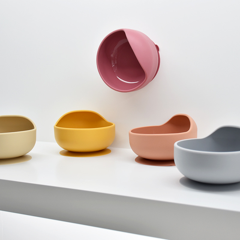 宝宝喂养餐具母婴用品儿童辅食硅胶蜗牛吸盘碗辅食碗吸盘款吸盘式