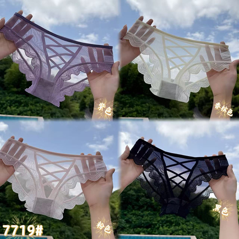 Women's high-waisted pure cotton lace underpants with a slimming tummy and cartoon sexy thong styles are available in multiple options Specification image