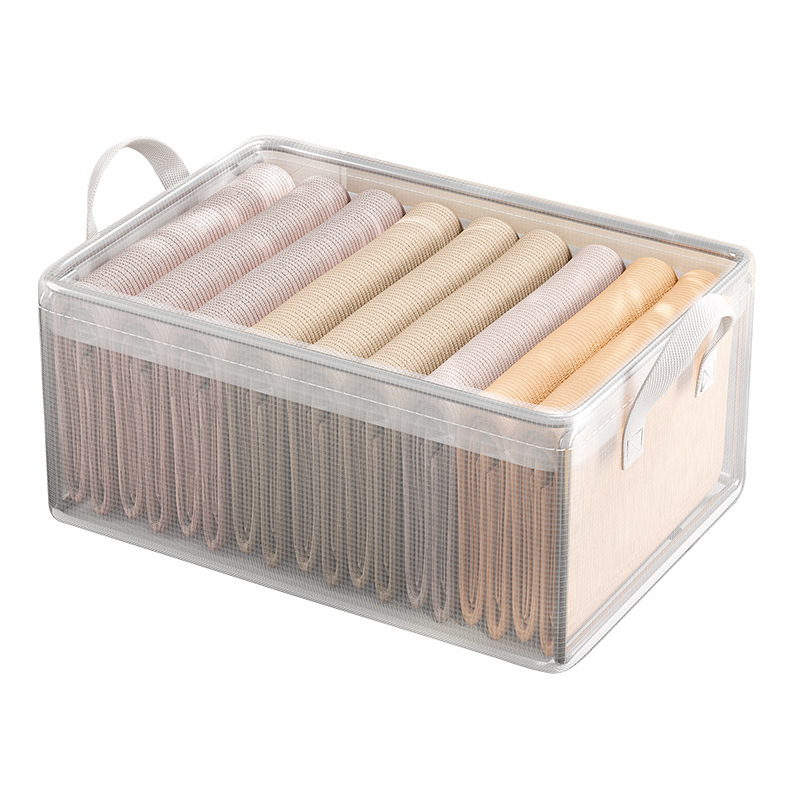 Clothing storage box, household clothes and pants organization box, washable wardrobe, layered storage wonder, storage frame basket Application Scenario