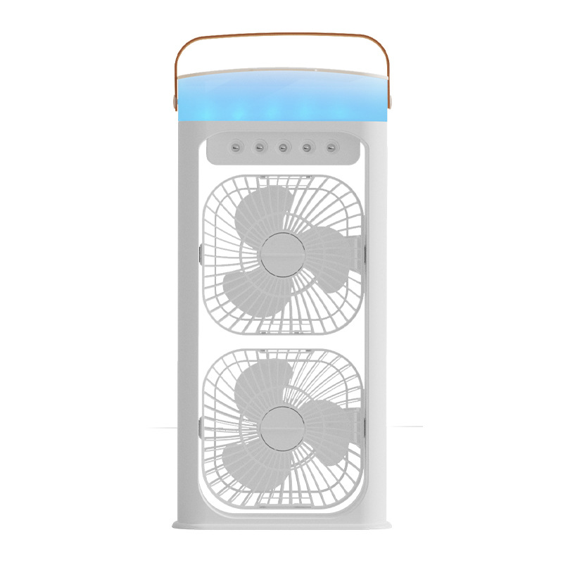 Cross-border water-cooled fan, new household multi-functional mist humidifier, charging dual-head spray fan C72 Application Scenario