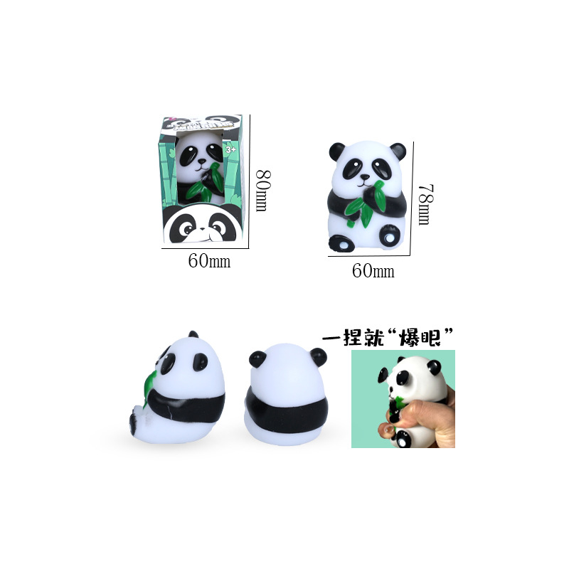 Nuevo extraño embrujado ojo panda pinch diversión juguetes de descompresión descompresión pinch diversión dibujos animados ojo burst panda juguetes details Picture