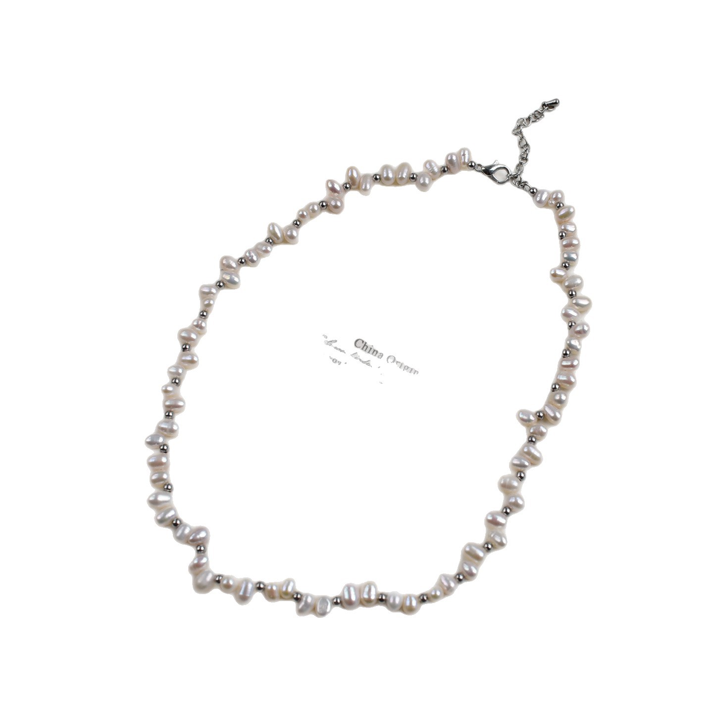 Sanqi hole rice pearl natural freshwater pearl necklace, women's versatile sweater chain, high-end beaded necklace accessory Item Picture