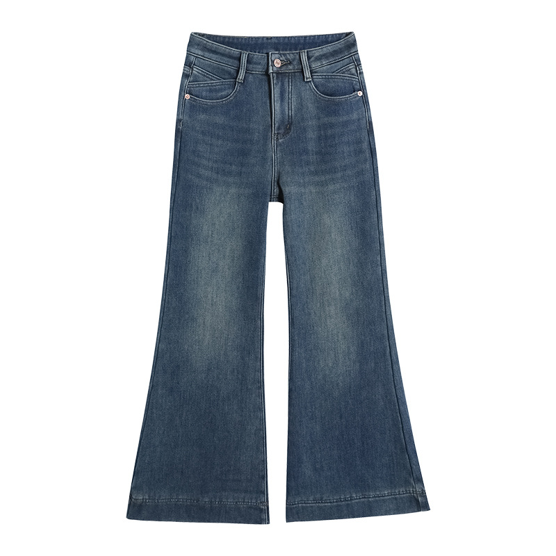 牛仔裤女/牛仔裤女高腰复古/Jean/春秋牛仔衬衫/牛仔衣男士秋季潮牌白底实物图