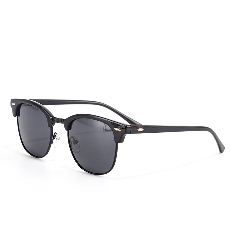 亚马逊爆款复古墨镜偏光太阳镜男女半无框经典驾驶太阳镜防紫外线