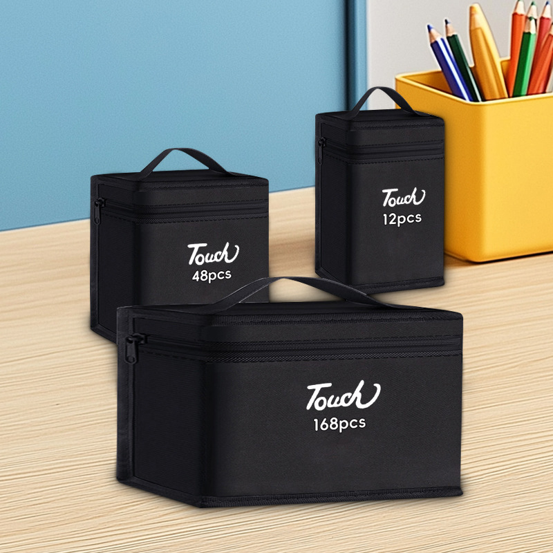 A portable and hand-held large-capacity storage bag for student markers, waterproof children's colored pen Oxford cloth bag Specification drawing