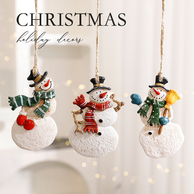 DIY snowman and reindeer Christmas resin pendant decorations, Christmas tree hanging decorations, scene decoration and arrangement Application Scenario