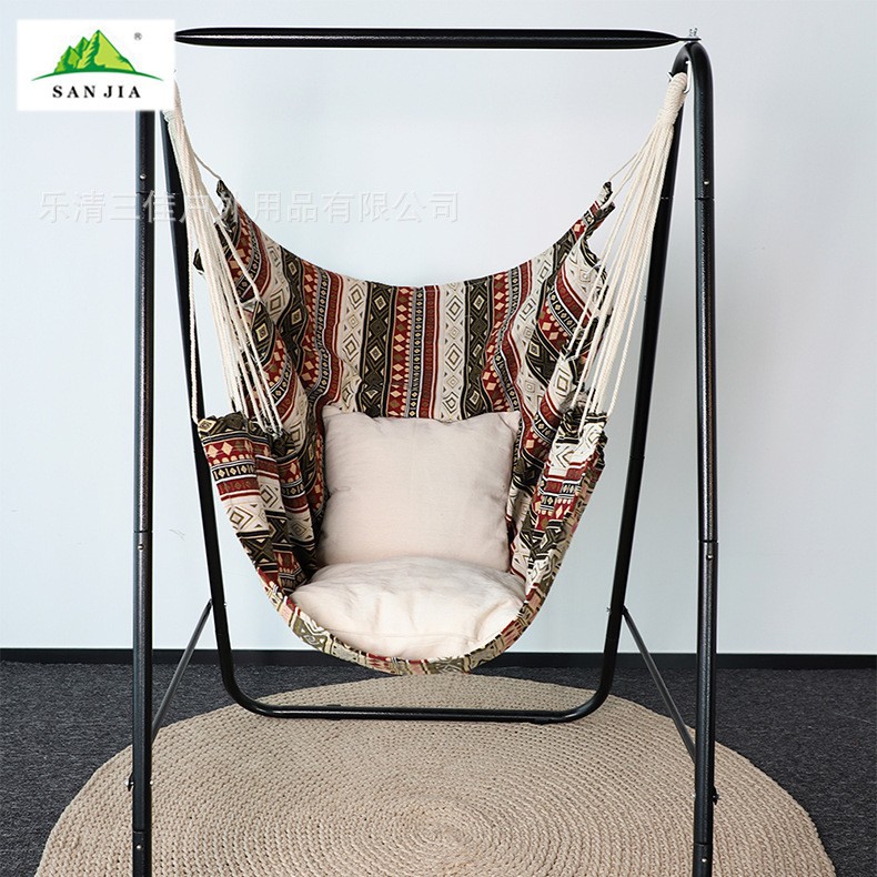 Cross-border enlarged and thickened hammocks, hanging chairs, ethnic-style home hanging chairs, adult swings, indoor lazy rocking chairs wholesale Application Scenario