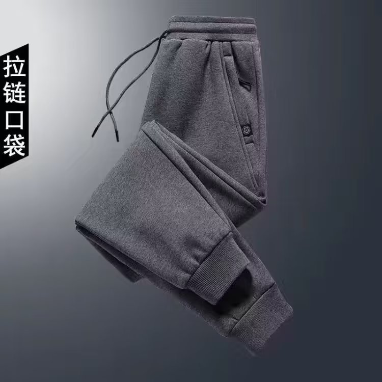 Men's casual long pants for autumn and winter, featuring a new style of plum blossom zipper sporty and warm sweatpants Application Scenario
