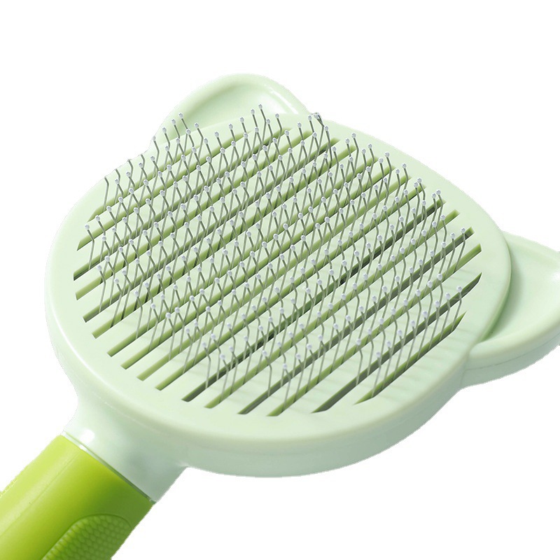 High appearance level comb, stainless steel needle, pet cleaning comb needle, soft rubber, comfortable handle, hair removal brush, one-button self-cleaning function Item Picture