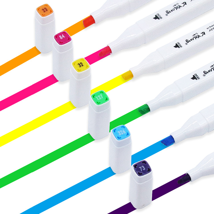 Yalong Cross-border's new student art supplies: 36-color art marker pens, colorful children's double marker pen cases Specification image