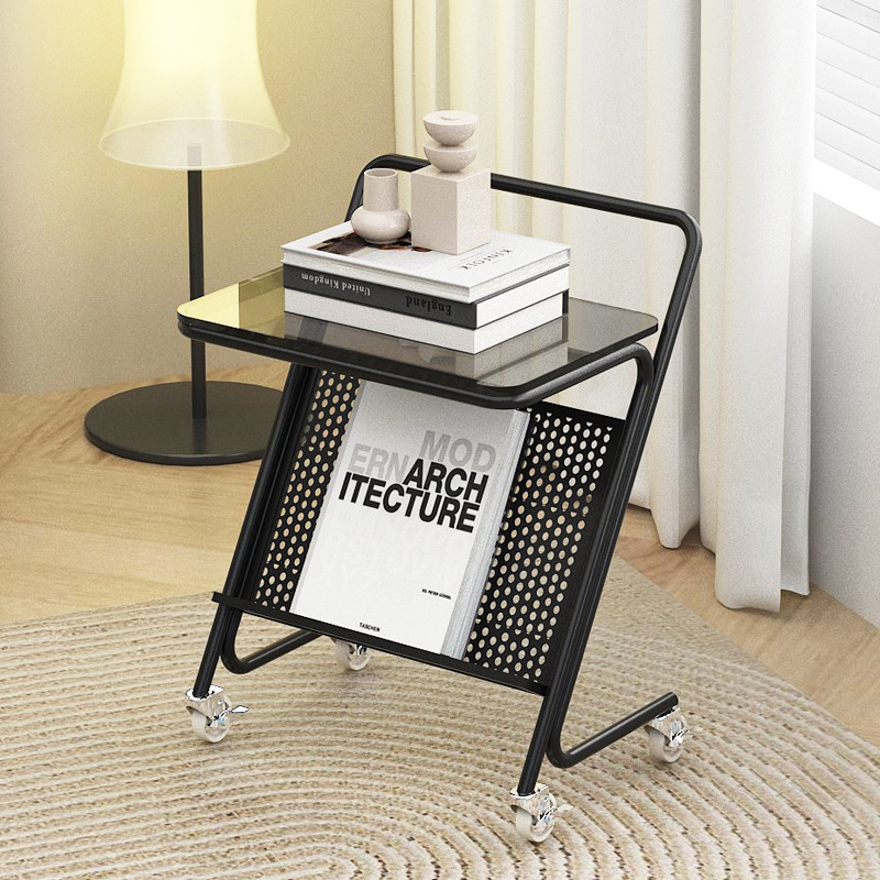 沙发边几客厅轻奢耐看实用小茶几卧室铁艺床头柜小型意式简约角几多功能床头柜