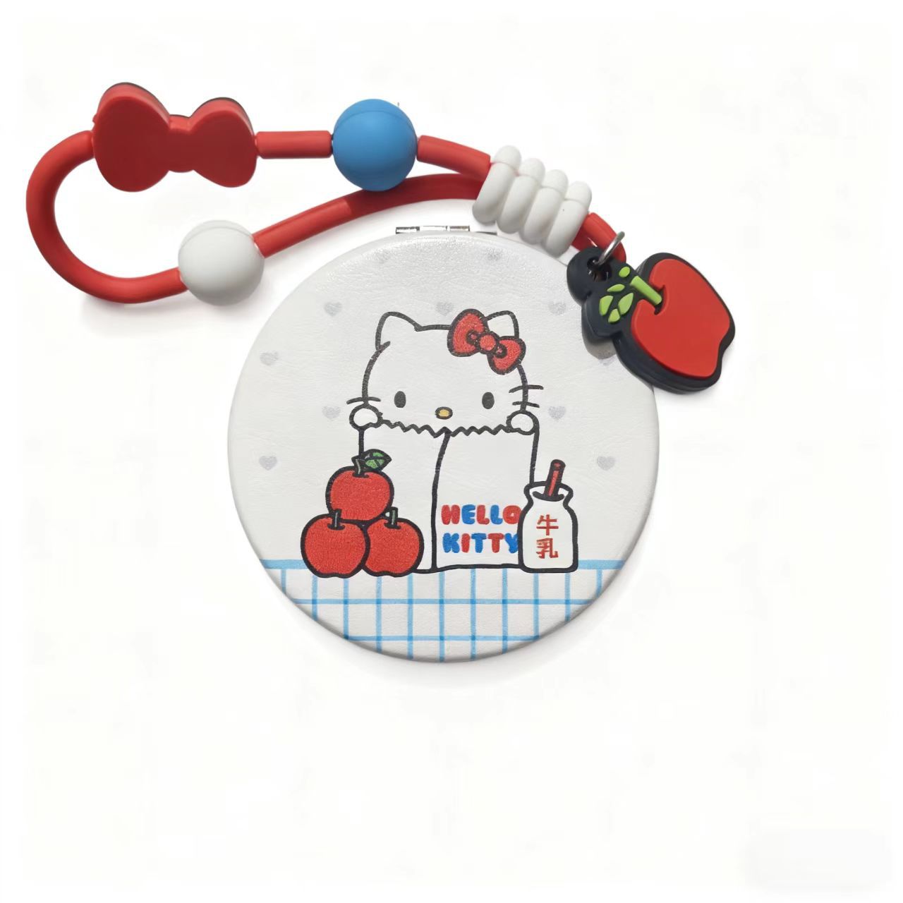 Square mini handheld folding small mirror, cute new cartoon girls' makeup mirror, high-definition double-sided portable pocket Item Picture
