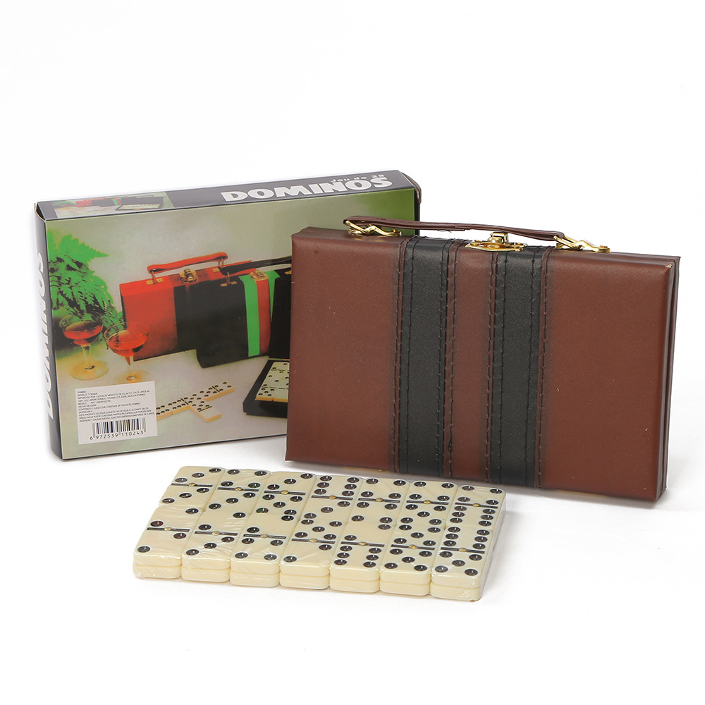 Factory wholesale of ivory-colored black dot dominoes, creative chess and card game gift dominoes on AliExpress