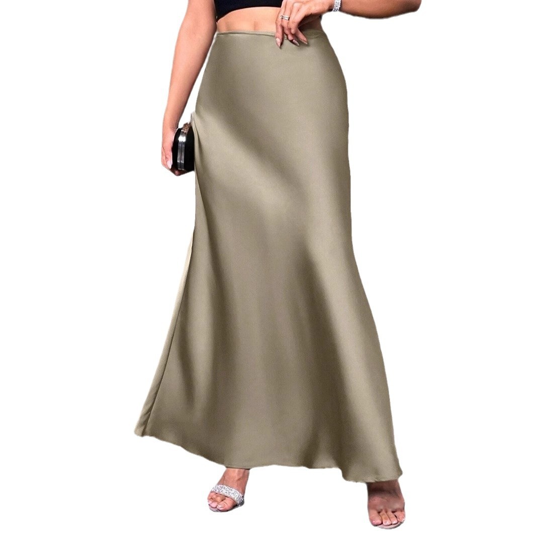 Spring and Summer new color satin skirt for cross-border trade, simple silk-like long dress from Amazon in Europe and America for children Application Scenario
