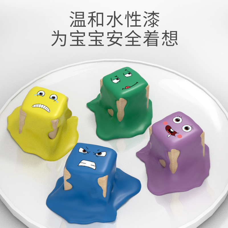 Amazon children's wooden two-person battle face-changing expression Rubik's Cube with bell ringing building blocks wooden early education and intelligence toys Application Scenario