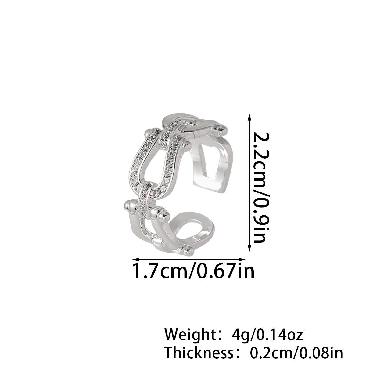 Nasha Cross-border exclusive horseshoe-shaped couple rings for women, no color fading, adjustable, copper-plated 18K real gold ring, plain bezel Application Scenario